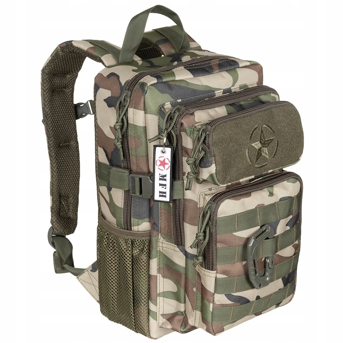 Detský batoh MFH US Assault Youngster 15 L v maskáčovom dizajne Woodland
